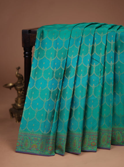 Teal Green Pure Kanchipuram Silk Saree