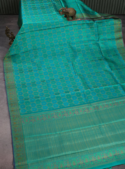 Teal Green Pure Kanchipuram Silk Saree