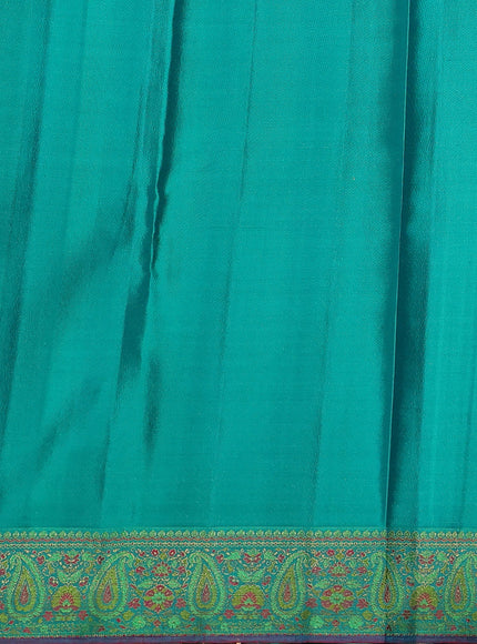 Teal Green Pure Kanchipuram Silk Saree