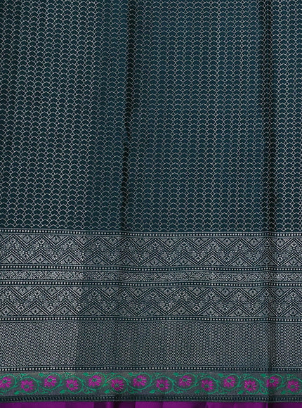 Pecock Green-Purple Pure Kanchipuram Silk Saree
