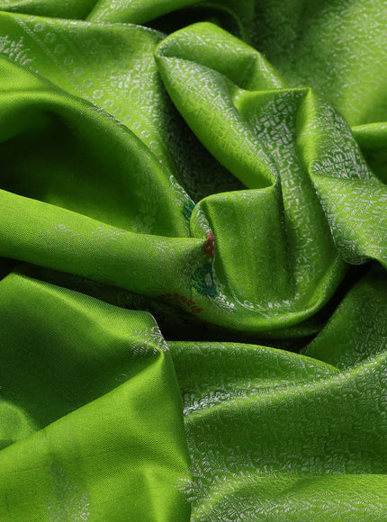 Light Green-Teal Green Pure Kanchipuram Silk Saree