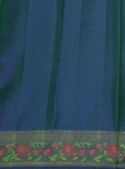Teal Green-Blue Pure Kanchipuram Silk Saree