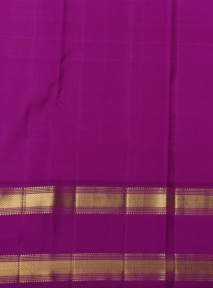 Teal Green-Purple Pure Kanchipuram Silk Saree