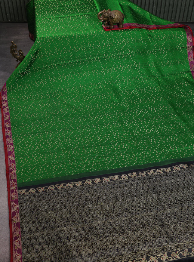 Green-Maroon Pure Kanchipuram Silk Saree