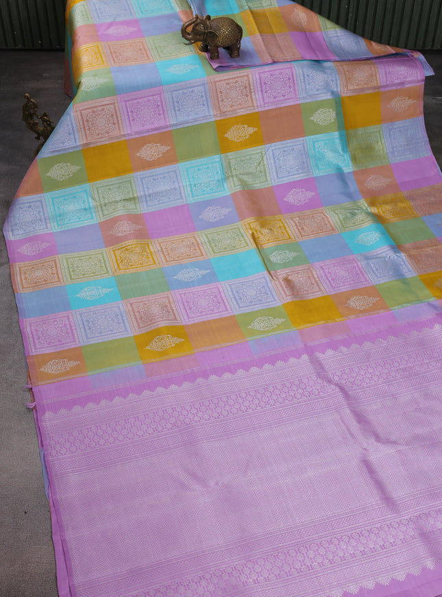Multi Colour Pure Kanchipuram Silk Saree