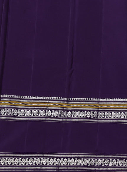 Off White -Blue Pure Kanchipuram Silk Saree