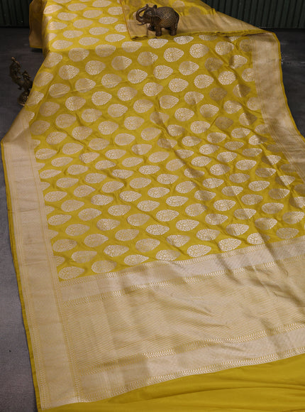 Yellow Banarasi Silk Saree