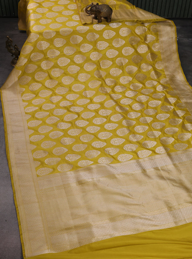 Yellow Banarasi Silk Saree