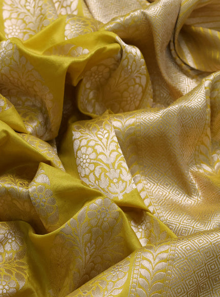 Yellow Banarasi Silk Saree