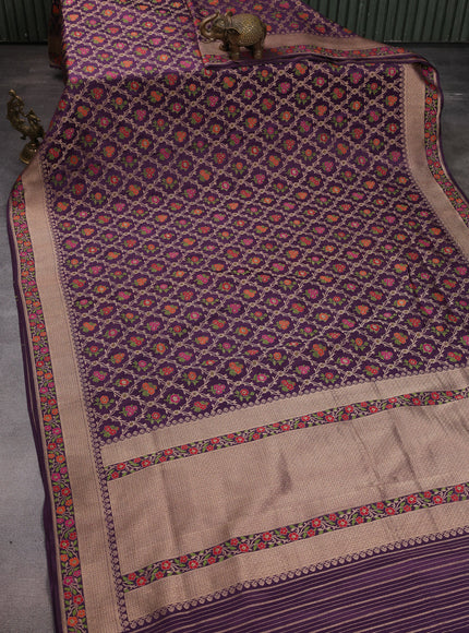 Deep Violet Banarasi Silk Saree