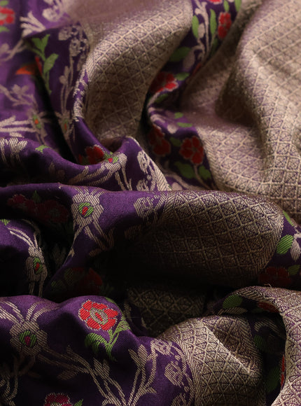 Deep Violet Banarasi Silk Saree