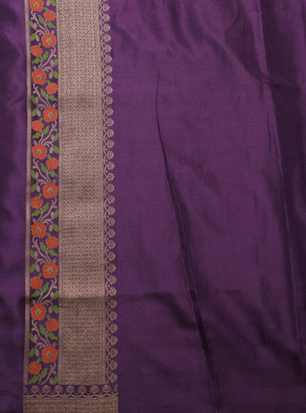 Deep Violet Banarasi Silk Saree