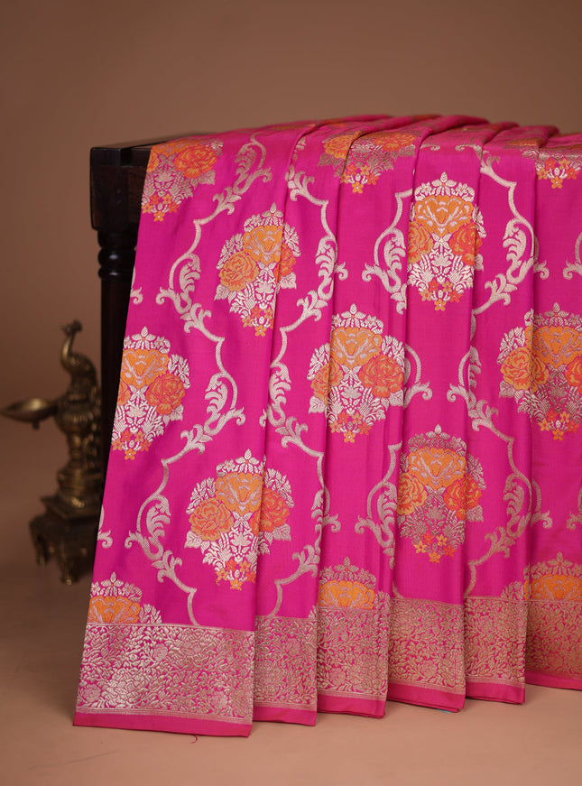 Pink Banarasi Silk Saree