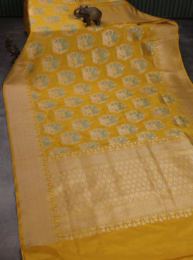 Yellow Banarasi Silk Saree
