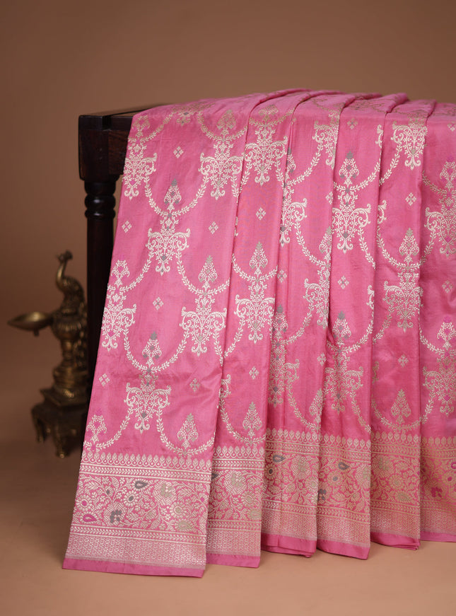 Light Pink Banarasi Silk Saree