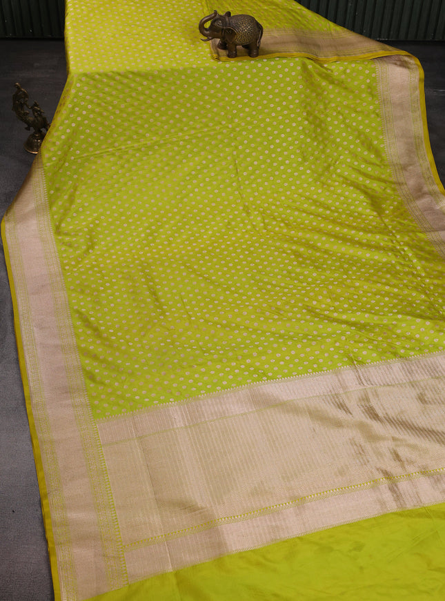 Fluorescent Green Banarasi Silk Saree