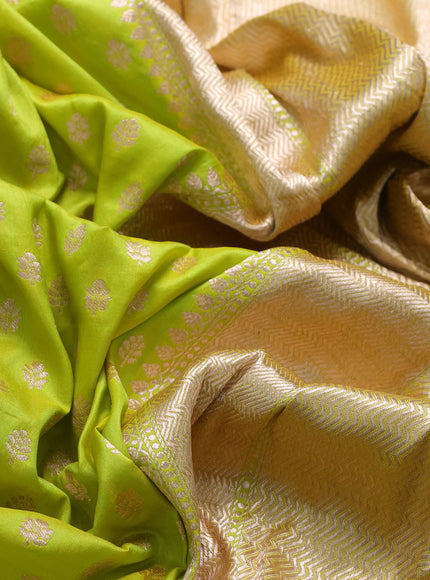 Fluorescent Green Banarasi Silk Saree