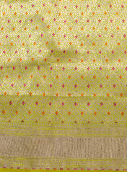 Fluorescent Green Banarasi Silk Saree