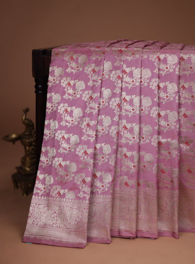 Pastel Pink Banarasi Silk Saree