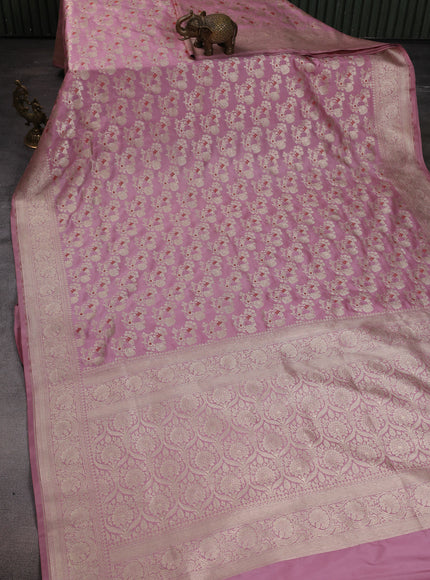 Pastel Pink Banarasi Silk Saree