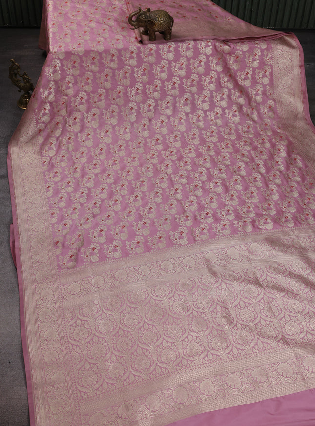 Pastel Pink Banarasi Silk Saree
