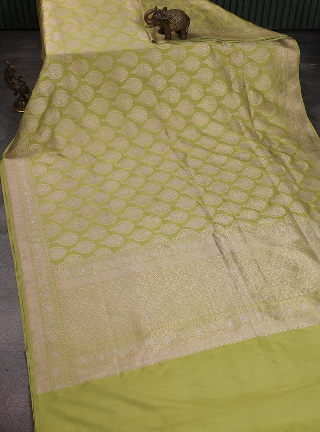 Pista Green Banarasi Silk Saree