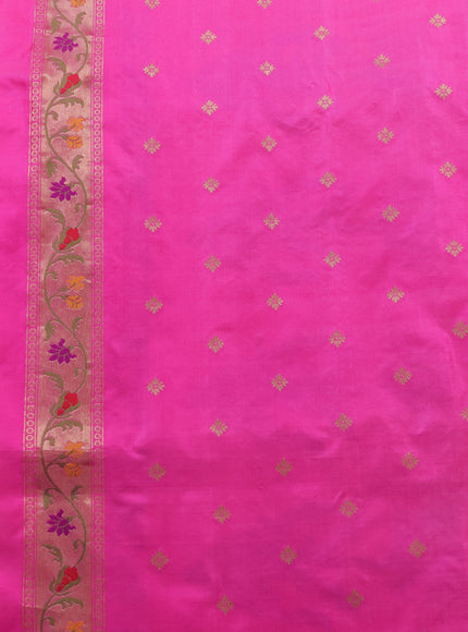 Dual Shade Of Pink Banarasi Silk Saree