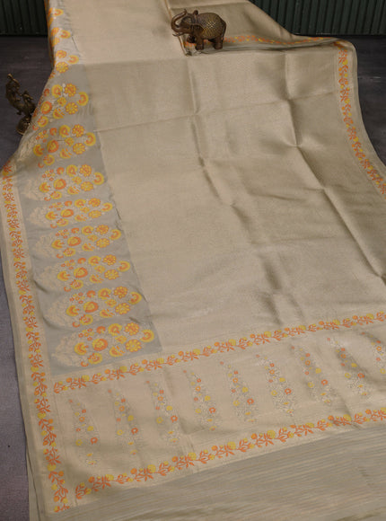Beige Banarasi Silk Saree