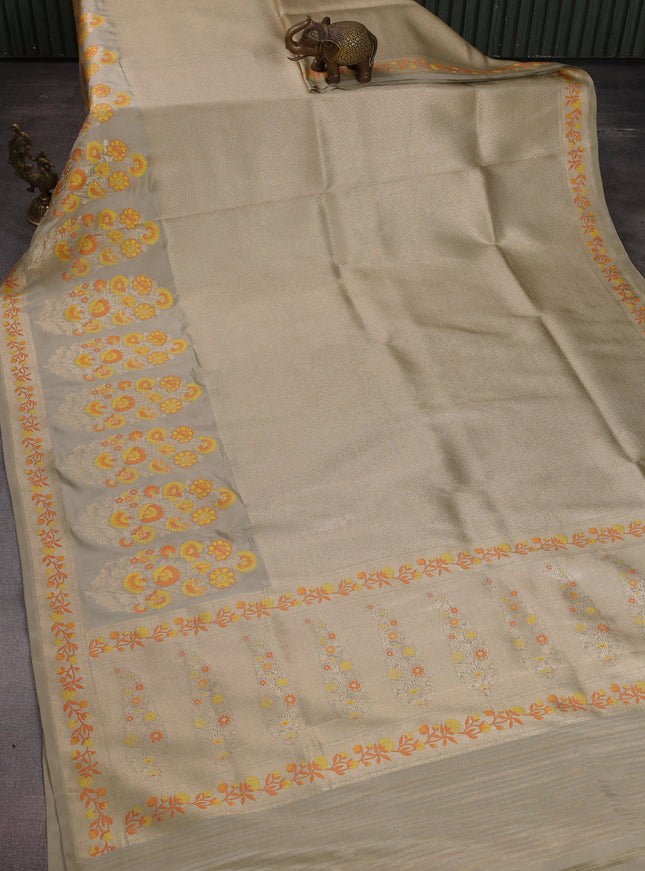 Beige Banarasi Silk Saree