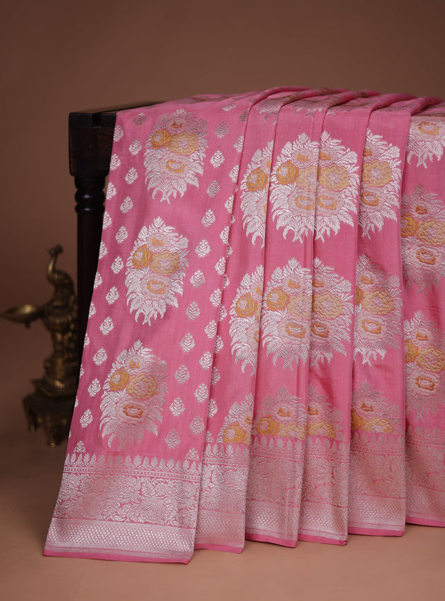 Light Pink Banarasi Silk Saree