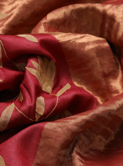 Red Tussar Silk Saree