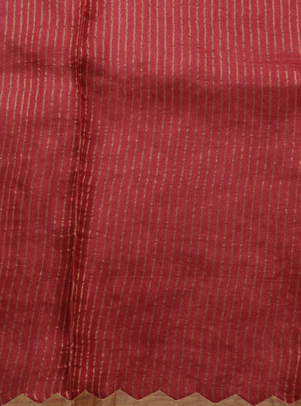 Red Tussar Silk Saree
