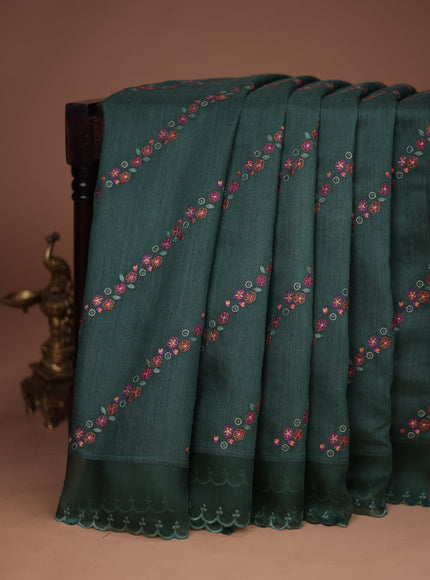 Green Tussar Silk Saree