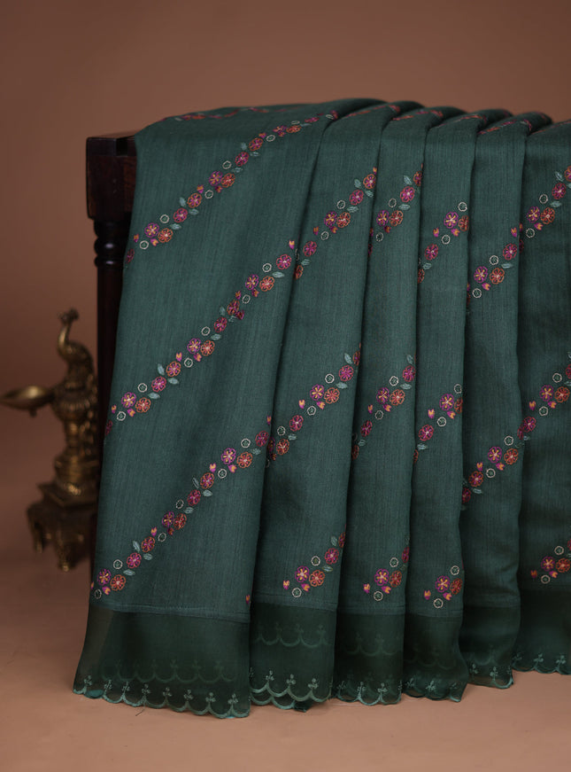 Green Tussar Silk Saree