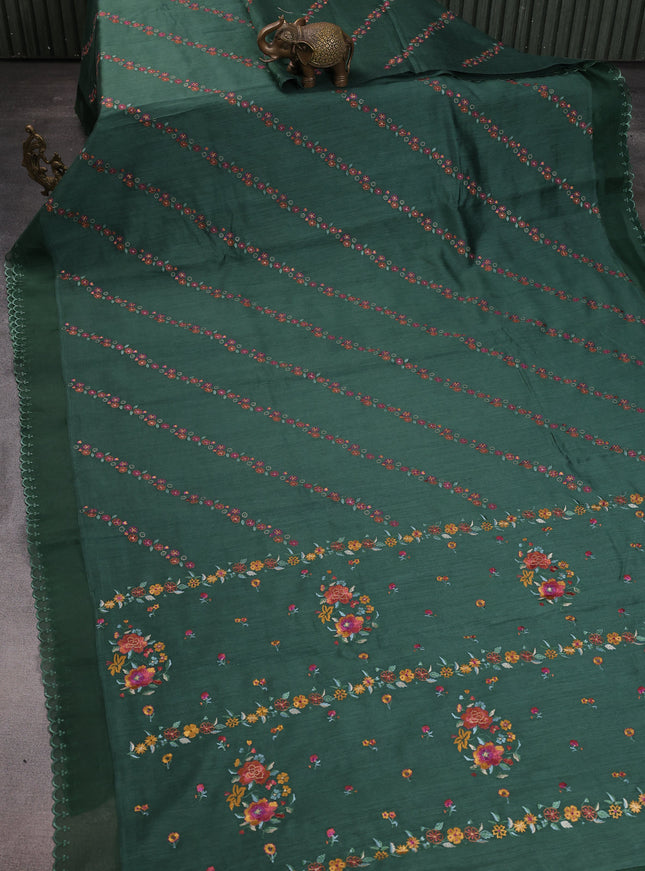 Green Tussar Silk Saree