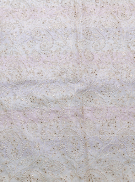 Cream-Pink Tussar Silk Saree