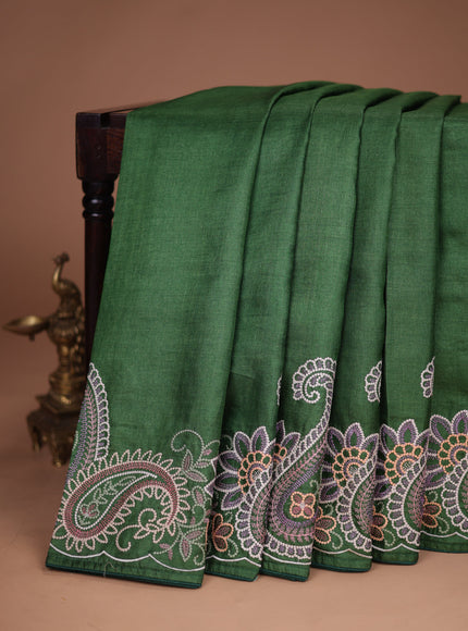 Green Tussar Silk Saree