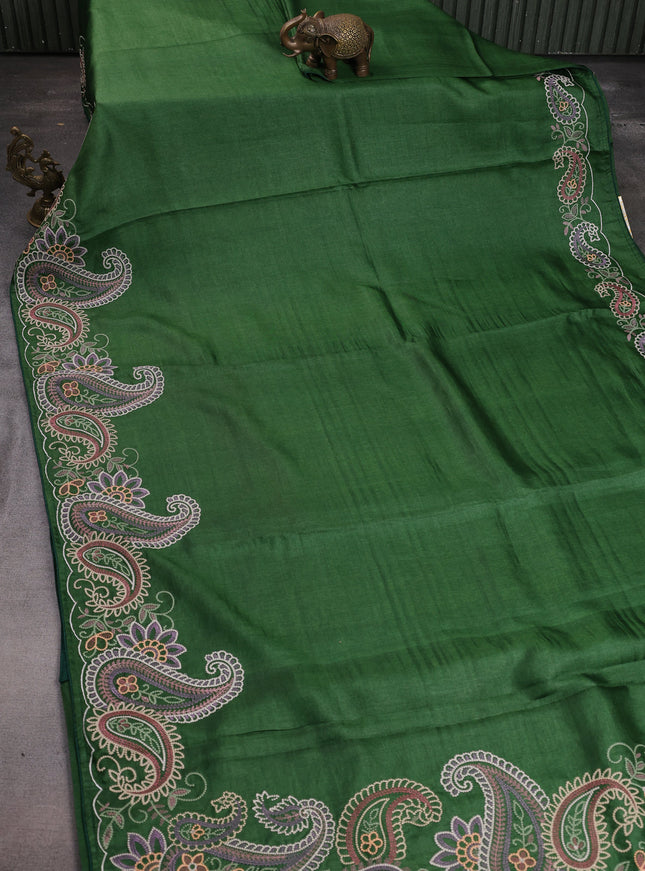 Green Tussar Silk Saree
