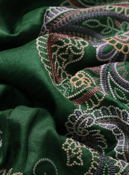Green Tussar Silk Saree