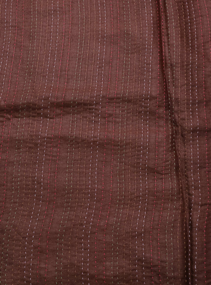 Brown Tussar Silk Saree