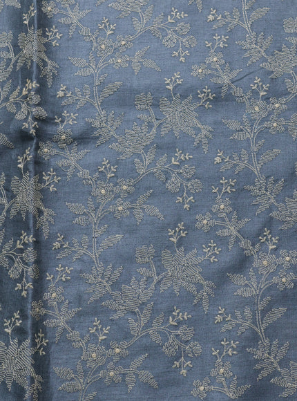 Peach -Grey Tussar Silk Saree