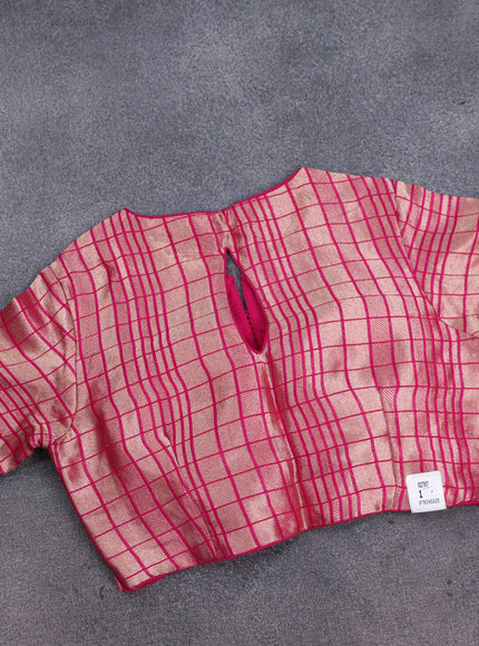 Pink Banarasi Silk Saree With Embroidered Readymade Blouse