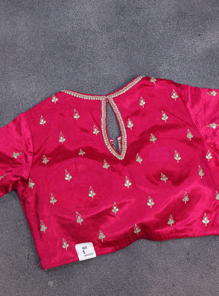 Peach -Pink Tissue Silk Saree With Embroidered Readymade Blouse
