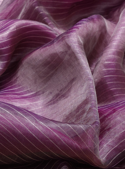 Lavender-Pink Tissue Silk Saree With Embroidered Readymade Blouse