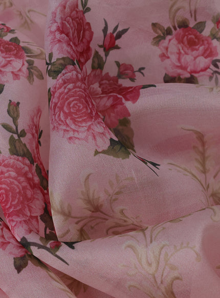 Baby Pink Organza Silk Saree
