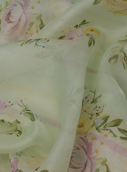 Mild Pista Green Organza Silk Saree