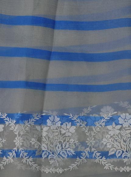 Pastel Grey Organza Silk Saree