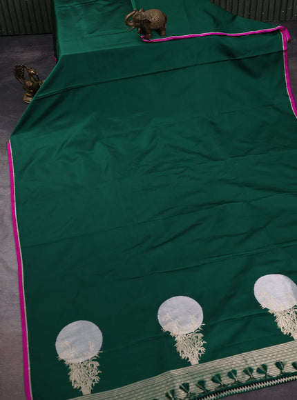 Green - Pink Banarasi Mushru Silk Saree