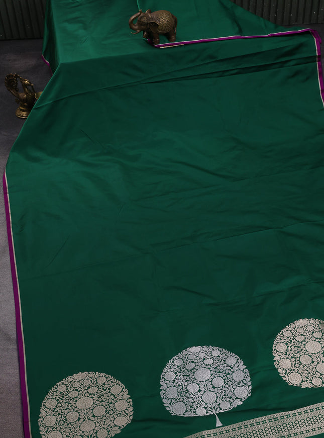 Green - Purple Banarasi Mushru Silk Saree