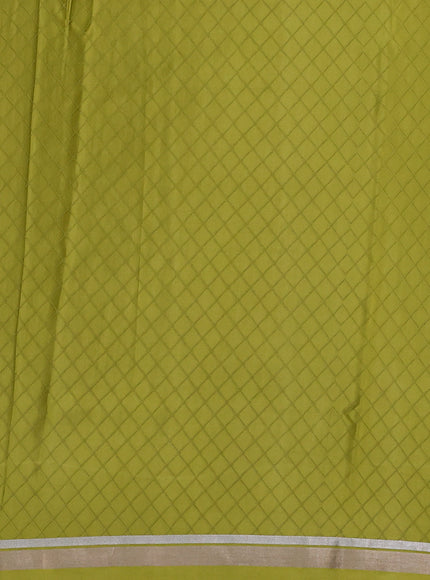 Lime Yellow Banarasi Mushru Silk Saree